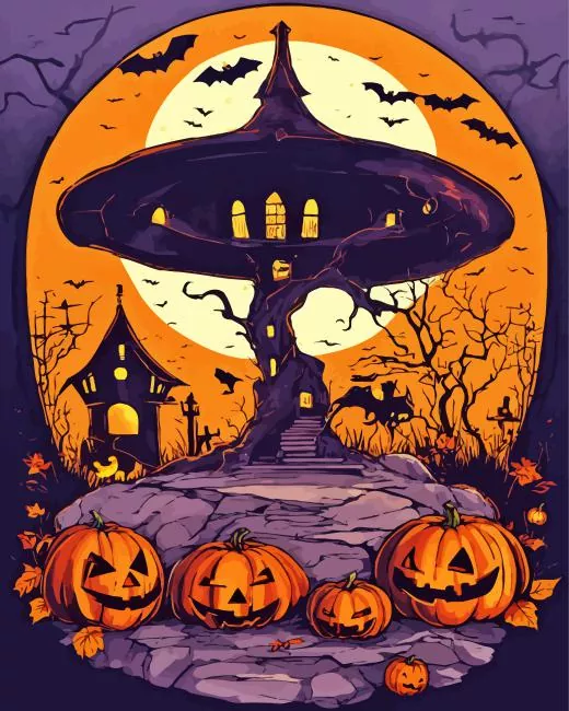 halloween tree paint by numbers Halloween Tree Paint By Numbers