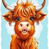 Highland Baby Cow Paint By Numbers