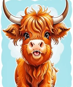 Highland Baby Cow Paint By Numbers