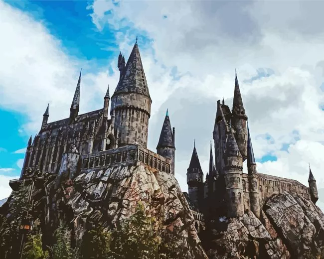 hogwarts castle paint by number Hogwarts Castle Paint By Numbers