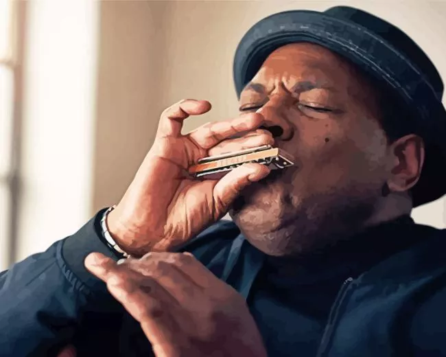 old man playing harmonica paint by numbers Man Playing Harmonica Paint By Numbers