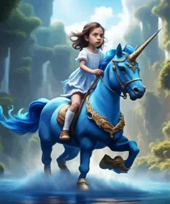 Little Girl And Unicorn Paint By Numbers