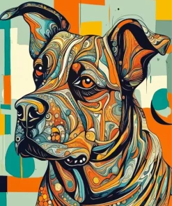 Abstract Dog Art Paint By Numbers