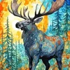 Abstract Moose Paint By Numbers