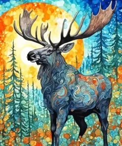 Abstract Moose Paint By Numbers