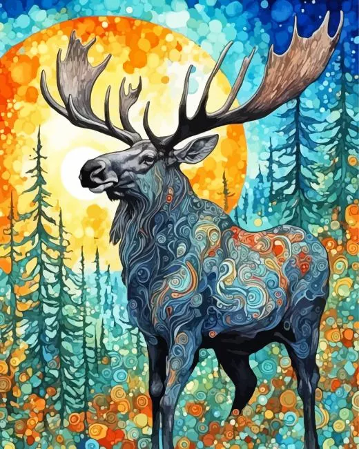 abstract moose paint by number Abstract Moose Paint By Numbers