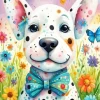 Dog With Butterfly Paint By Numbers