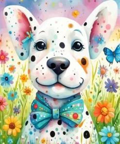 Dog With Butterfly Paint By Numbers