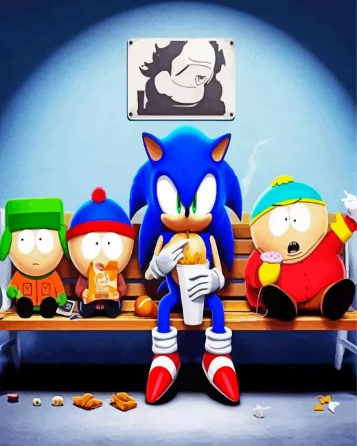 aesthetic Sonic and Southpark paint by number Sonic And Southpark Paint By Numbers