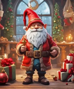 Christmas Gnome Art Paint By Numbers