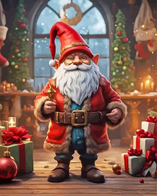 aesthetic christmas gnome art paint by numbers Christmas Gnome Art Paint By Numbers