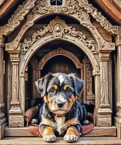 Cool Dog House Paint By Numbers