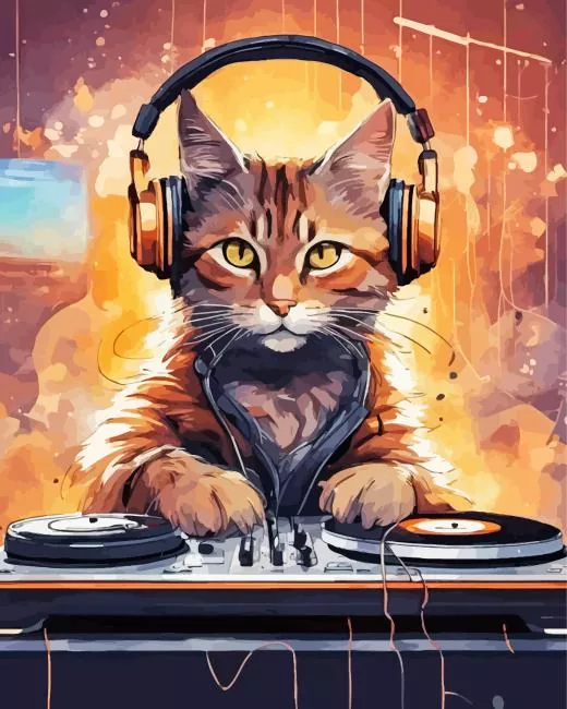 aesthetic dj cat art Diamond Paints Aesthetic Dj Cat Art Paint By Numbers