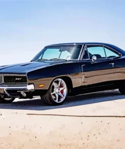 Dodge Charger 69 Black Paint By Numbers