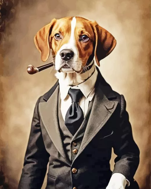 aesthetic dog in a suit art paint by number Dog In A Suit Art Paint By Numbers