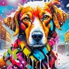 Dog In Snow Art Paint By Numbers