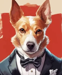 Dog In Tuxedo Art Paint By Numbers