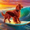 Dog On A Surfboard Paint By Numbers