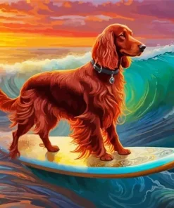 Dog On A Surfboard Paint By Numbers