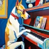 Aesthetic Dog Playing Piano Paint By Numbers
