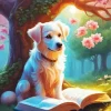 Dog Reading A Book Paint By Numbers