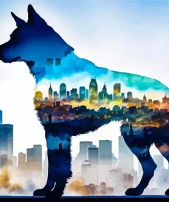 Dog Silhouette Art Paint By Numbers
