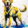 Aesthetic Dog Splatter Paint By Numbers