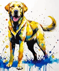 Aesthetic Dog Splatter Paint By Numbers