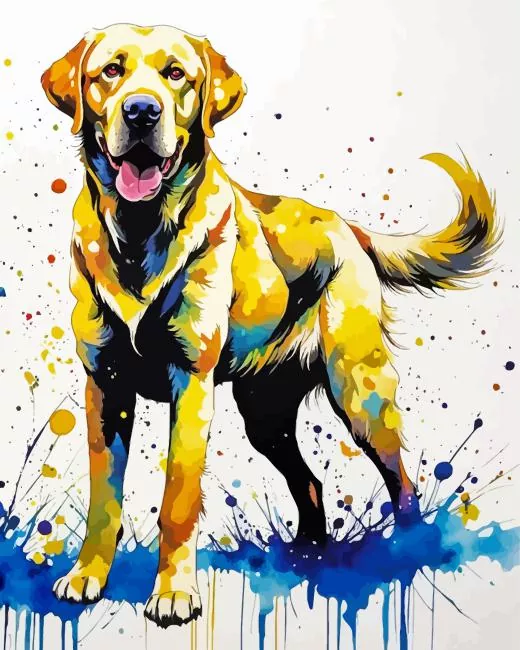 aesthetic dog splatter painting art paint by numbers Aesthetic Dog Splatter Paint By Numbers