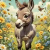 Aesthetic Donkey Flowers Paint By Numbers
