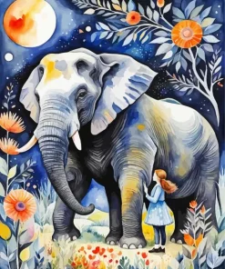 Elephant And Girl Paint By Numbers