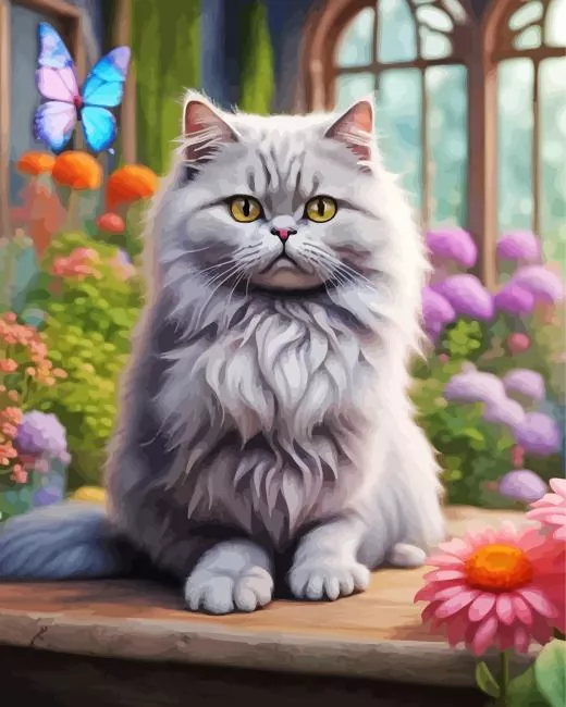 aesthetic grey - persian cat paint by numbers The Grey Persian Cat Paint By Numbers