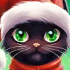 Black Christmas Cat Paint By Numbers