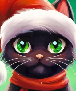 Black Christmas Cat Paint By Numbers