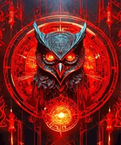 Owl With Red Eyes Paint By Numbers