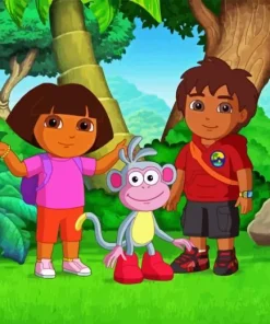 Boots Dora And Diego Paint By Numbers