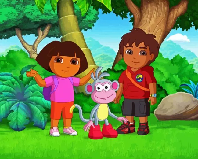 boots dora and diego paint by numbers Boots Dora And Diego Paint By Numbers
