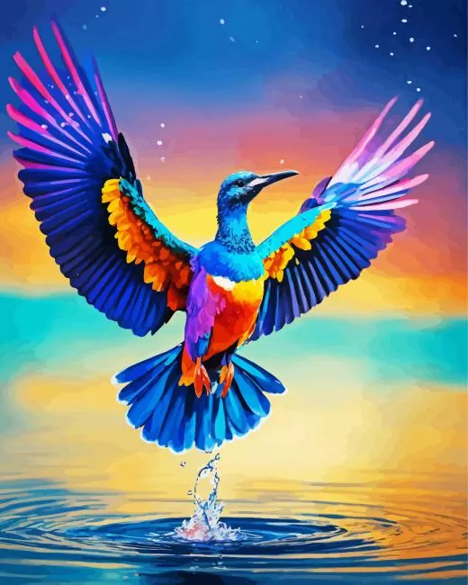 colorful bird flying paint by number Colorful Bird Flying Paint By Numbers