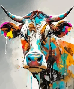 Cow Face Art Paint By Numbers