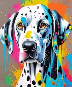 Colorful Dalmatian Paint By Numbers