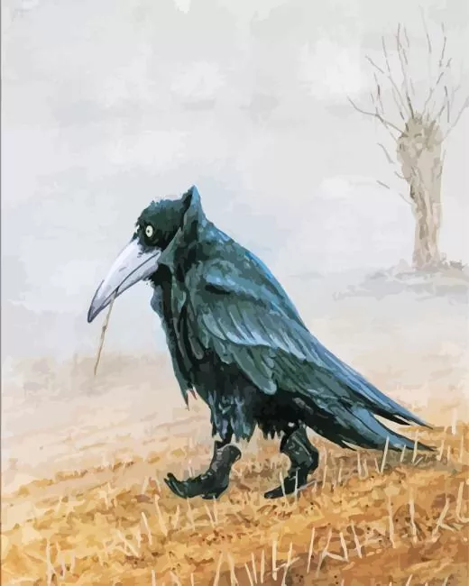 crow wearing boots Paint by numbers Crow Wearing Boots Paint By Numbers