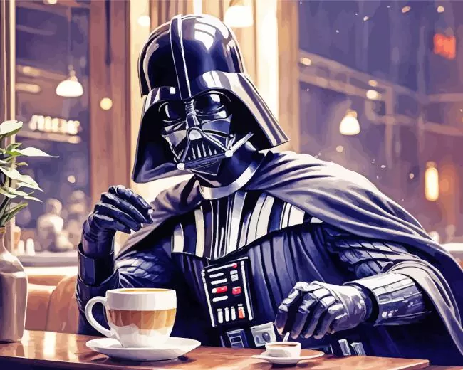 darth vader drinking coffee Paint by numbers Darth Vader Drinking Paint By Numbers
