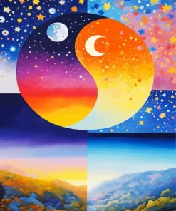 Half Day Half Night Paint By Numbers