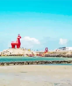 Jeju Red Horse Lighthouse Paint By Numbers