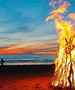 Bonfire By Sea Paint By Numbers