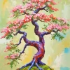 Pink Bonsai Tree Paint By Numbers