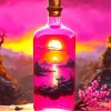 Sunset Bottle Scenery Paint By Numbers
