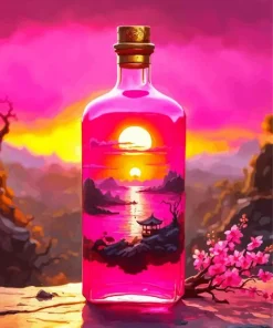 Sunset Bottle Scenery Paint By Numbers