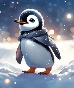 Baby Penguin Paint By Numbers