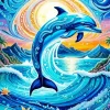 Dolphin And Moon Paint By Numbers